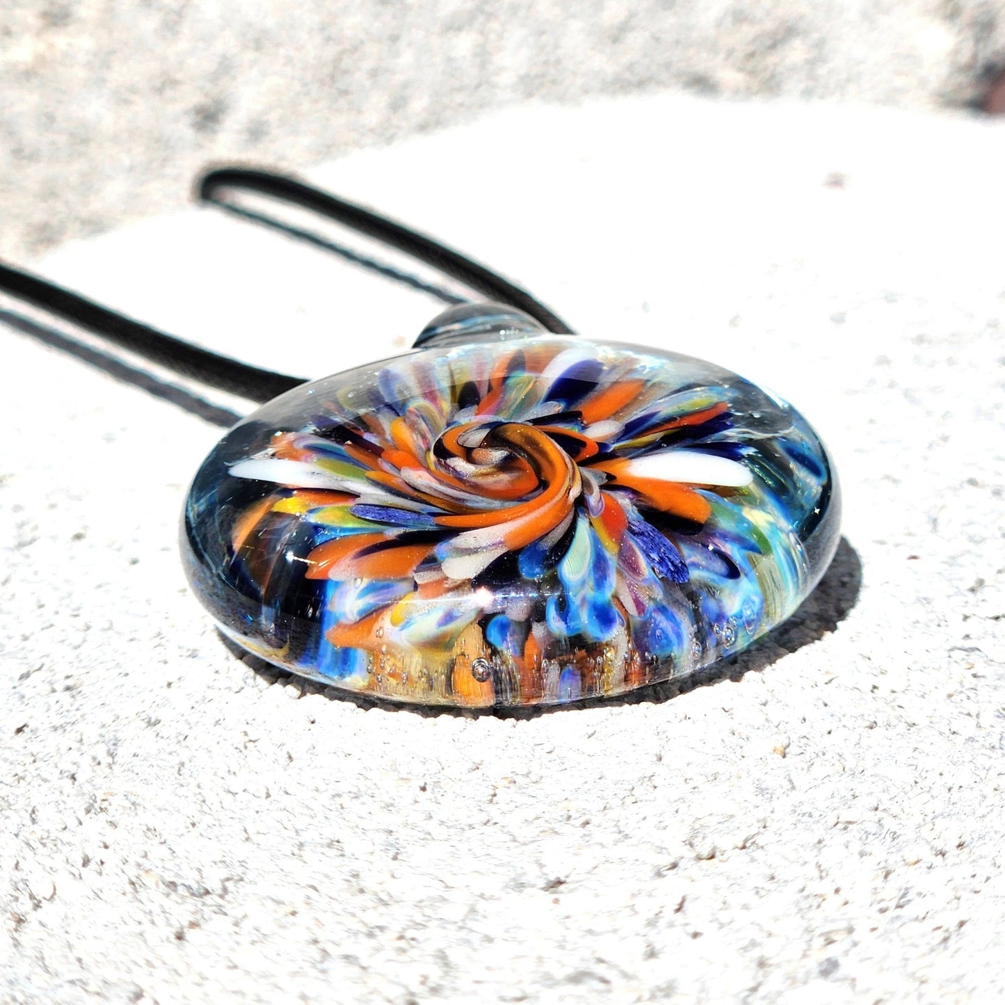 Trippy Heady Glass Pendant. Handmade Glass Necklace Jewelry DragonFireGlass