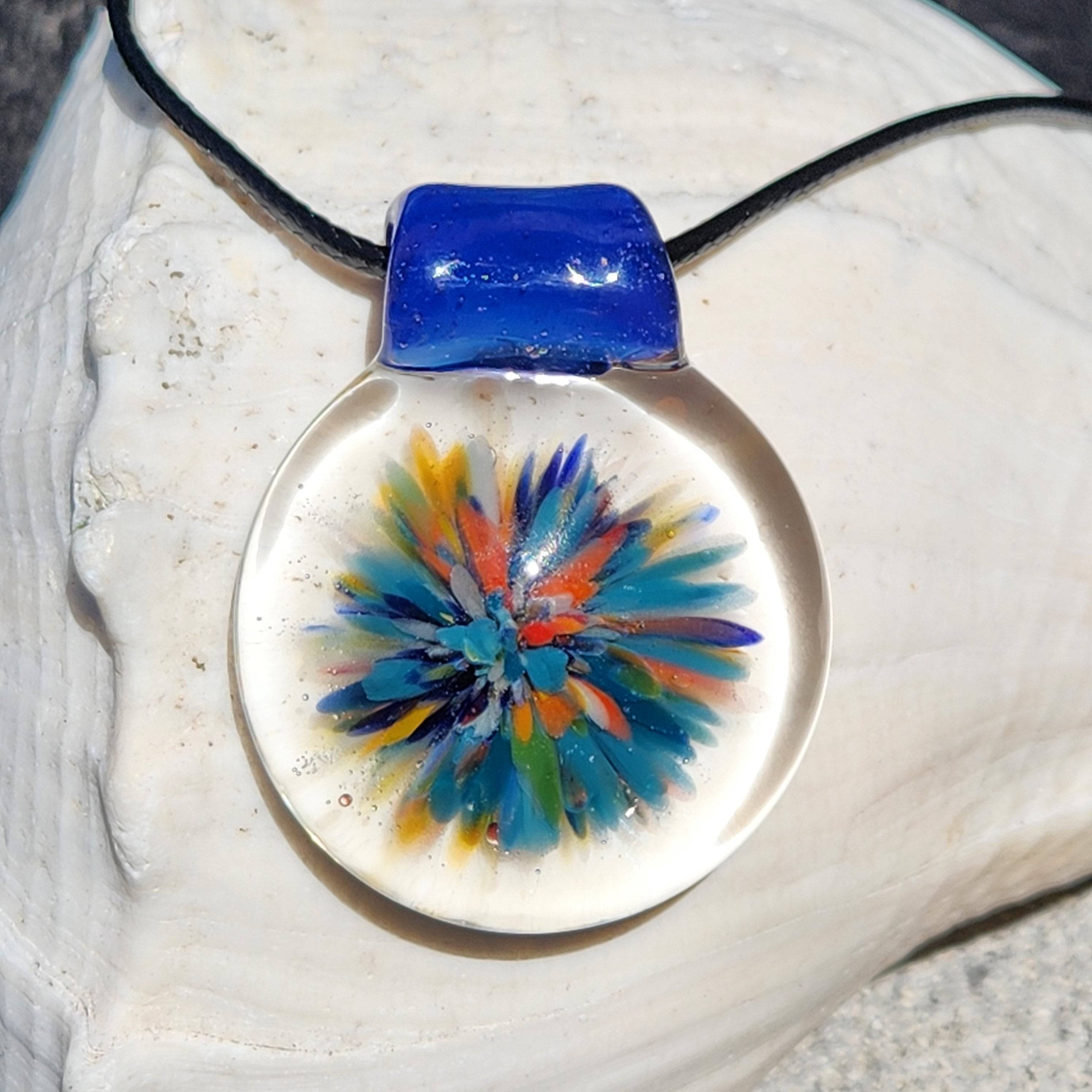 Trippy Glass Pendant Heady Glass Pendant Necklace By Dragonfire Glass Dragonfireglass 2529