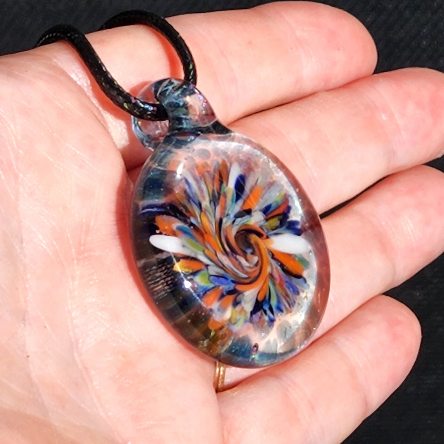 Trippy Heady Glass Pendant. Handmade Glass Necklace Jewelry DragonFireGlass