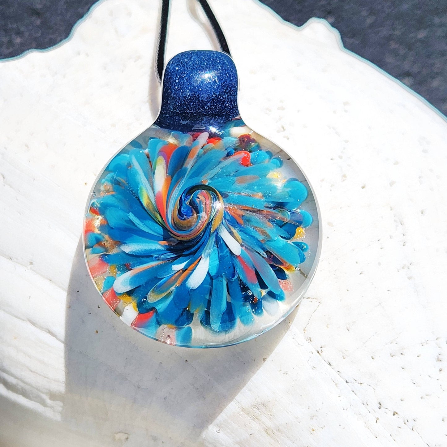 Trippy glass pendant DragonFireGlass