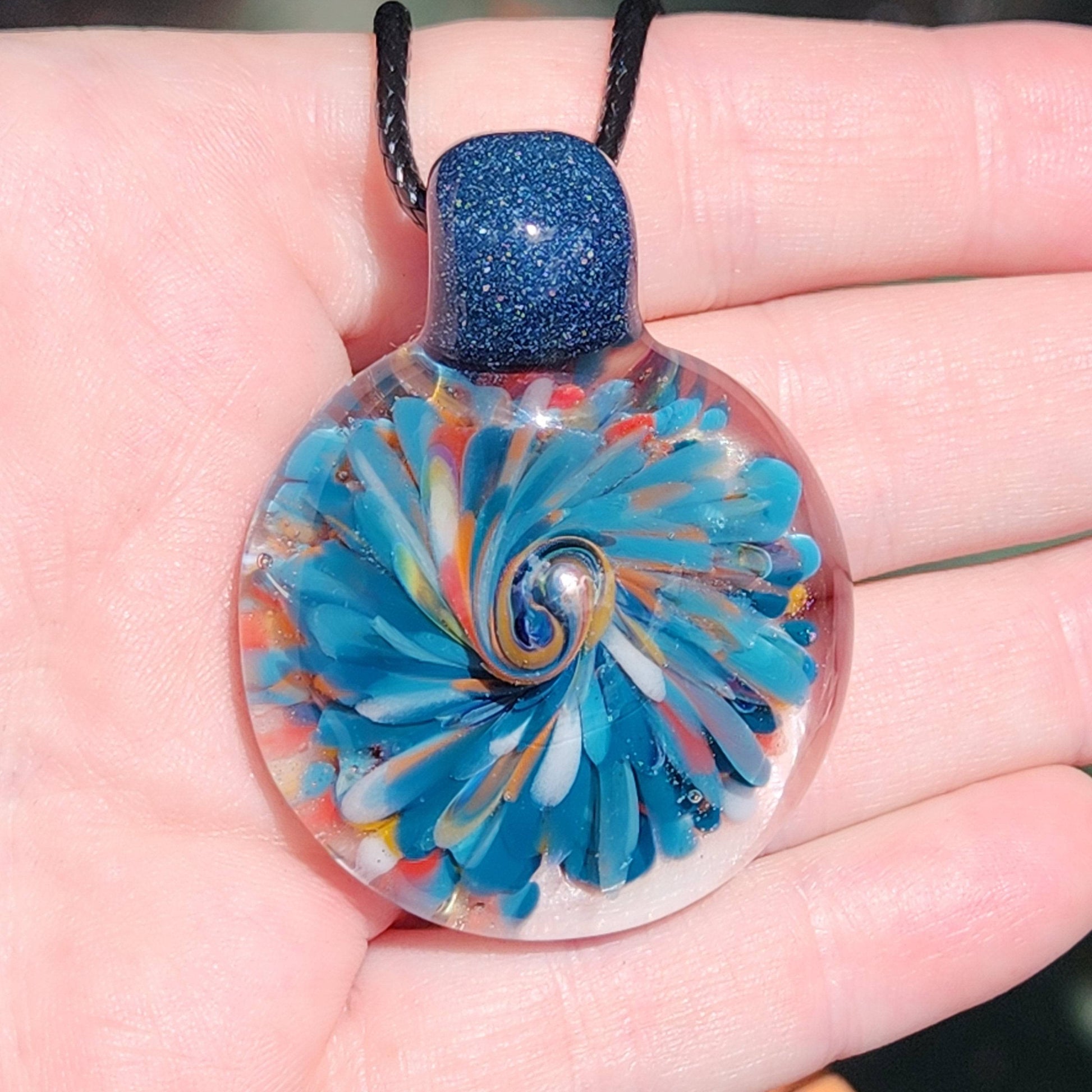 Trippy glass pendant DragonFireGlass