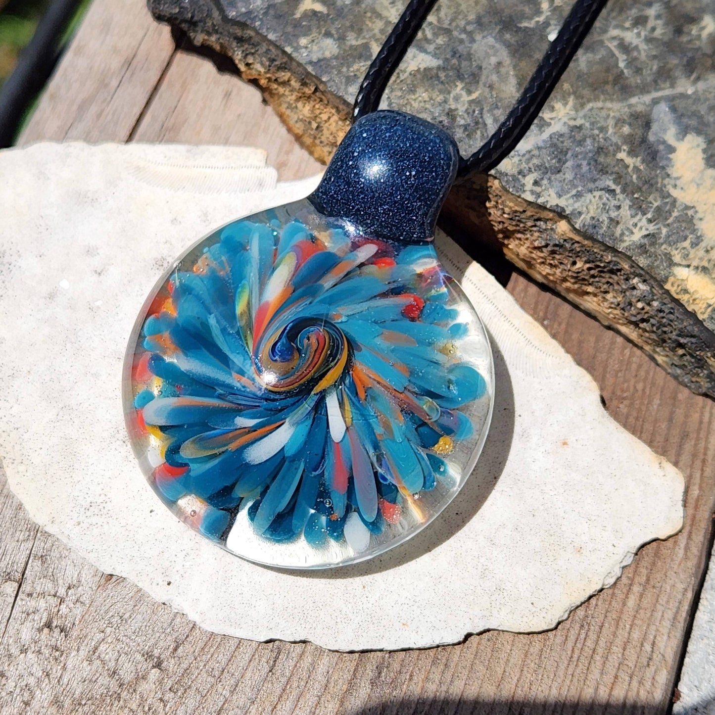 Trippy glass pendant DragonFireGlass