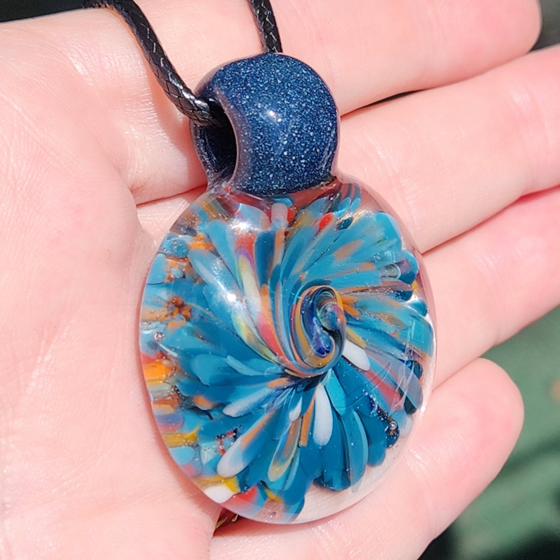 Trippy glass pendant DragonFireGlass