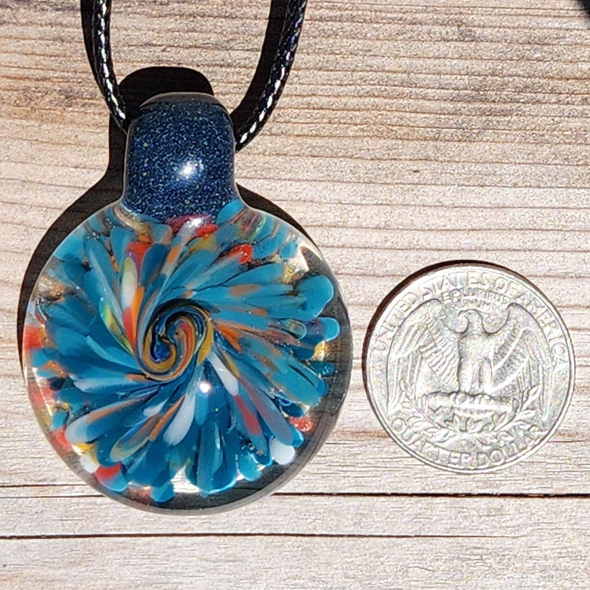 Trippy glass pendant DragonFireGlass