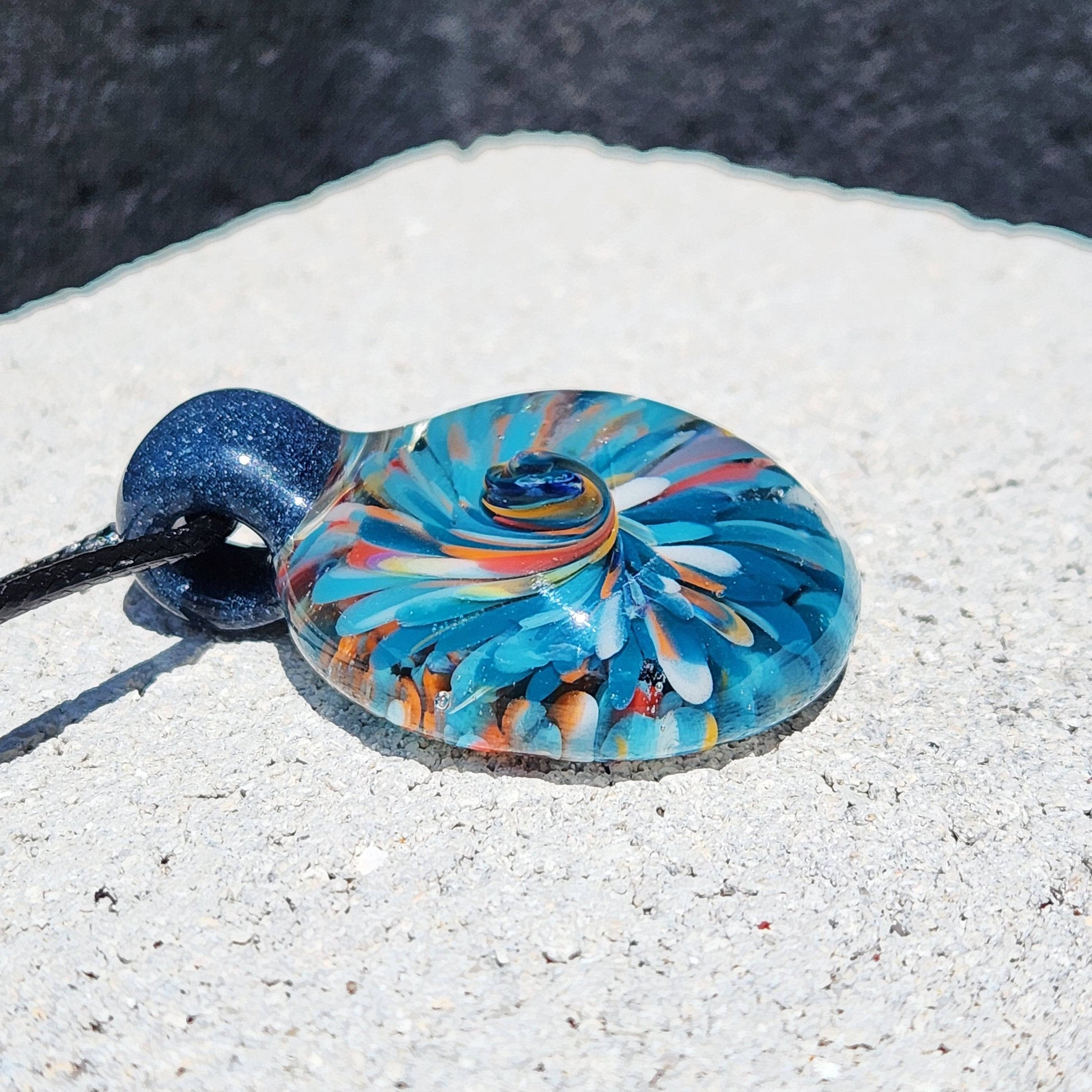 Trippy glass pendant DragonFireGlass