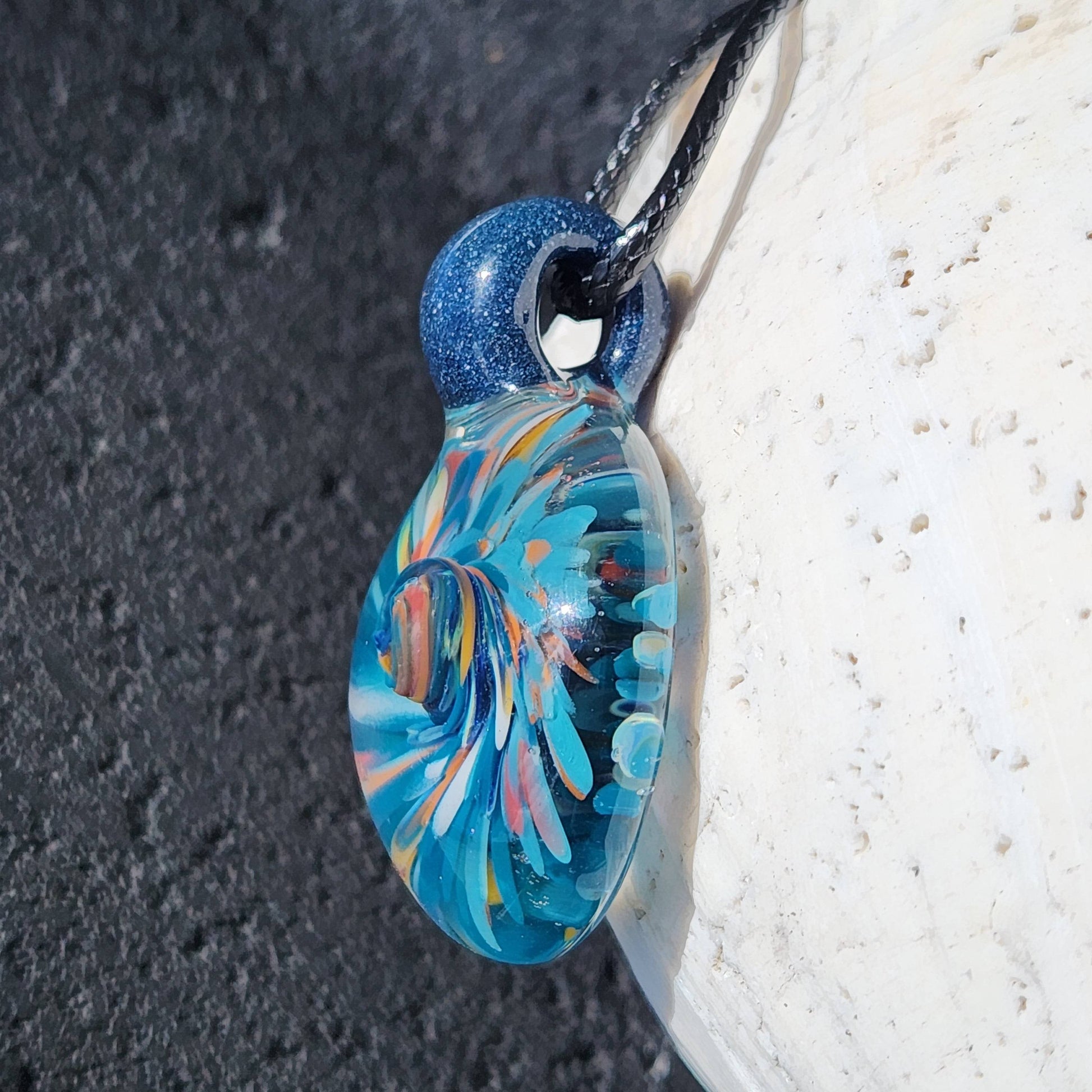 Trippy glass pendant DragonFireGlass