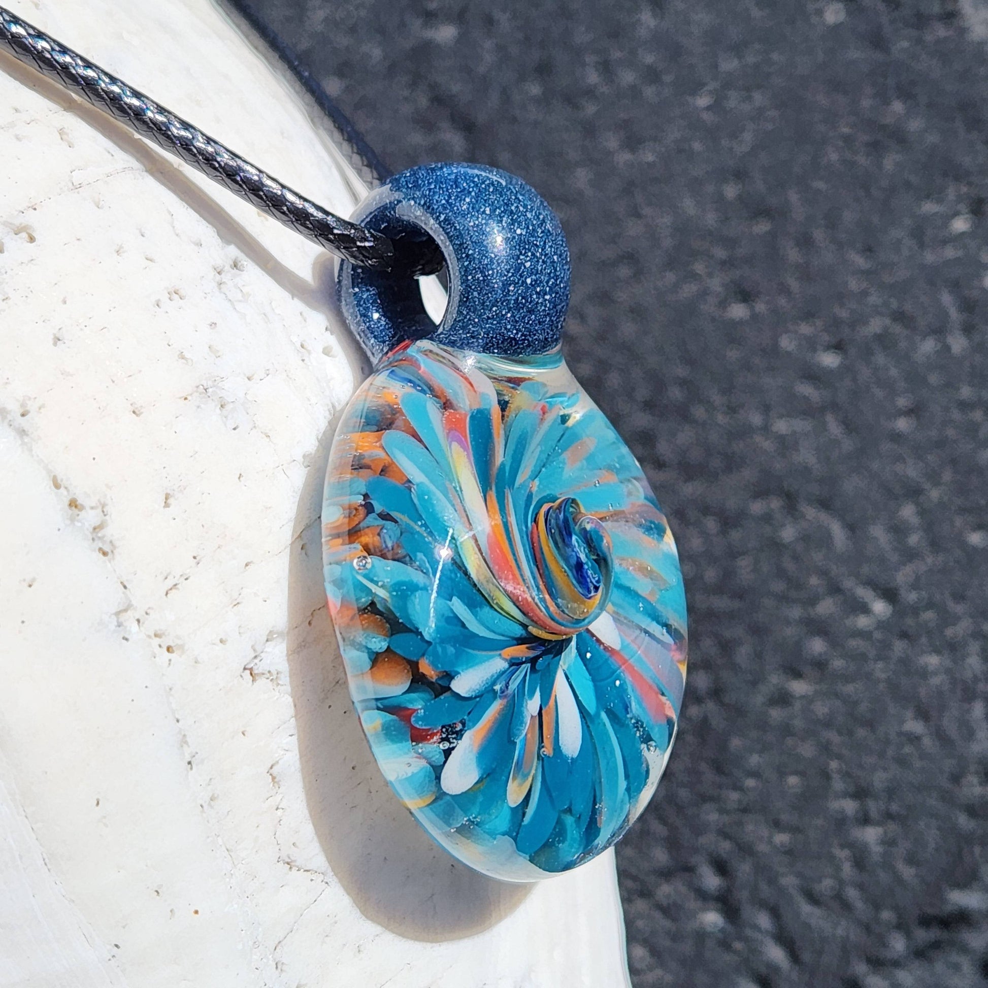 Trippy glass pendant DragonFireGlass