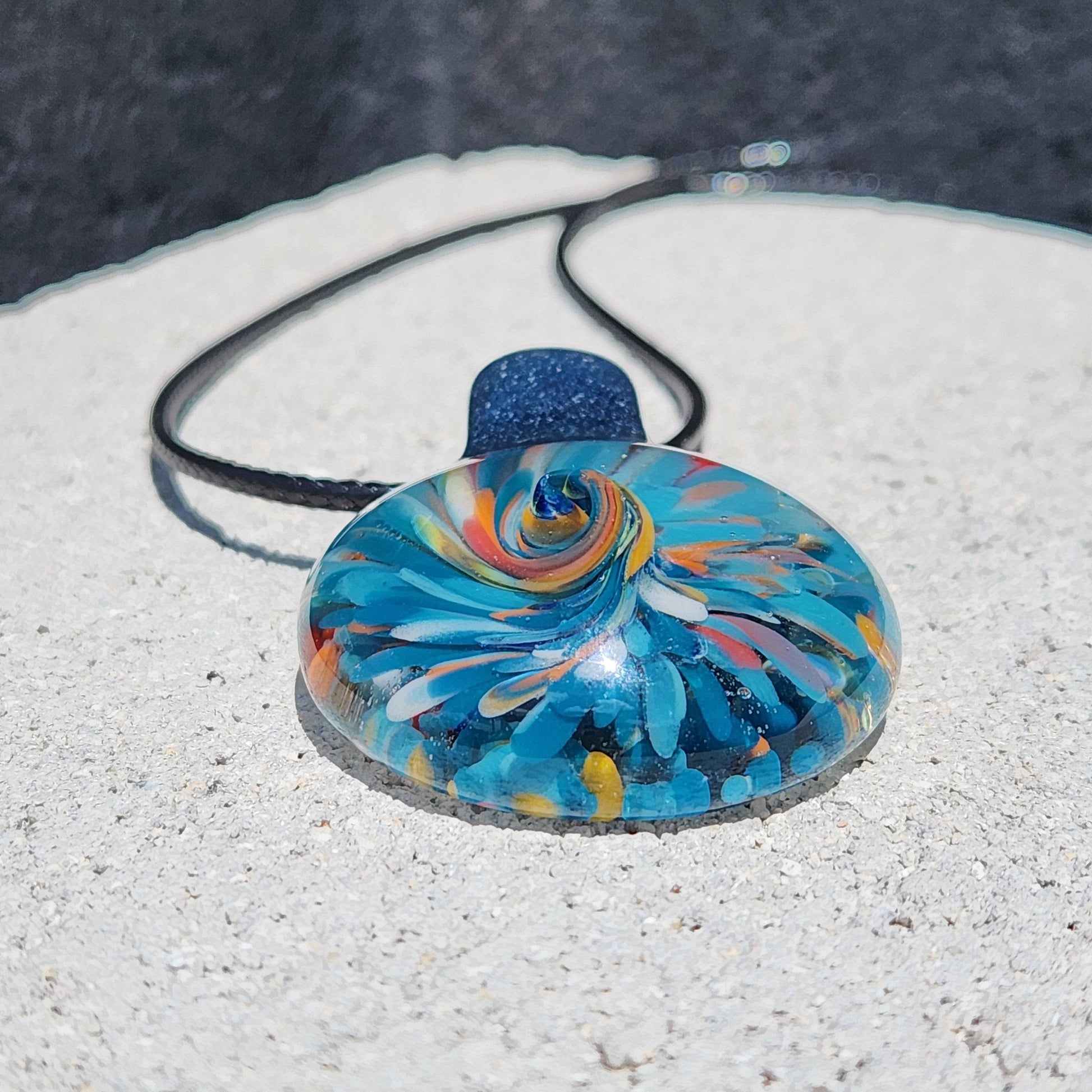 Trippy glass pendant DragonFireGlass