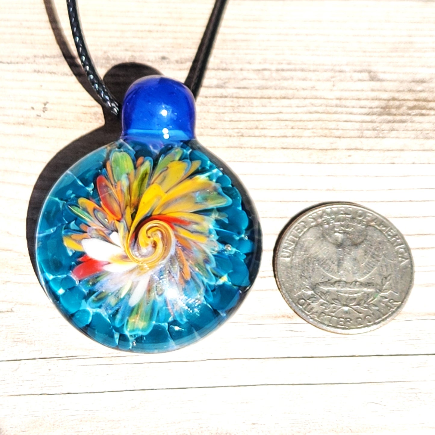 Twisted Flower glass pendant DragonFireGlass