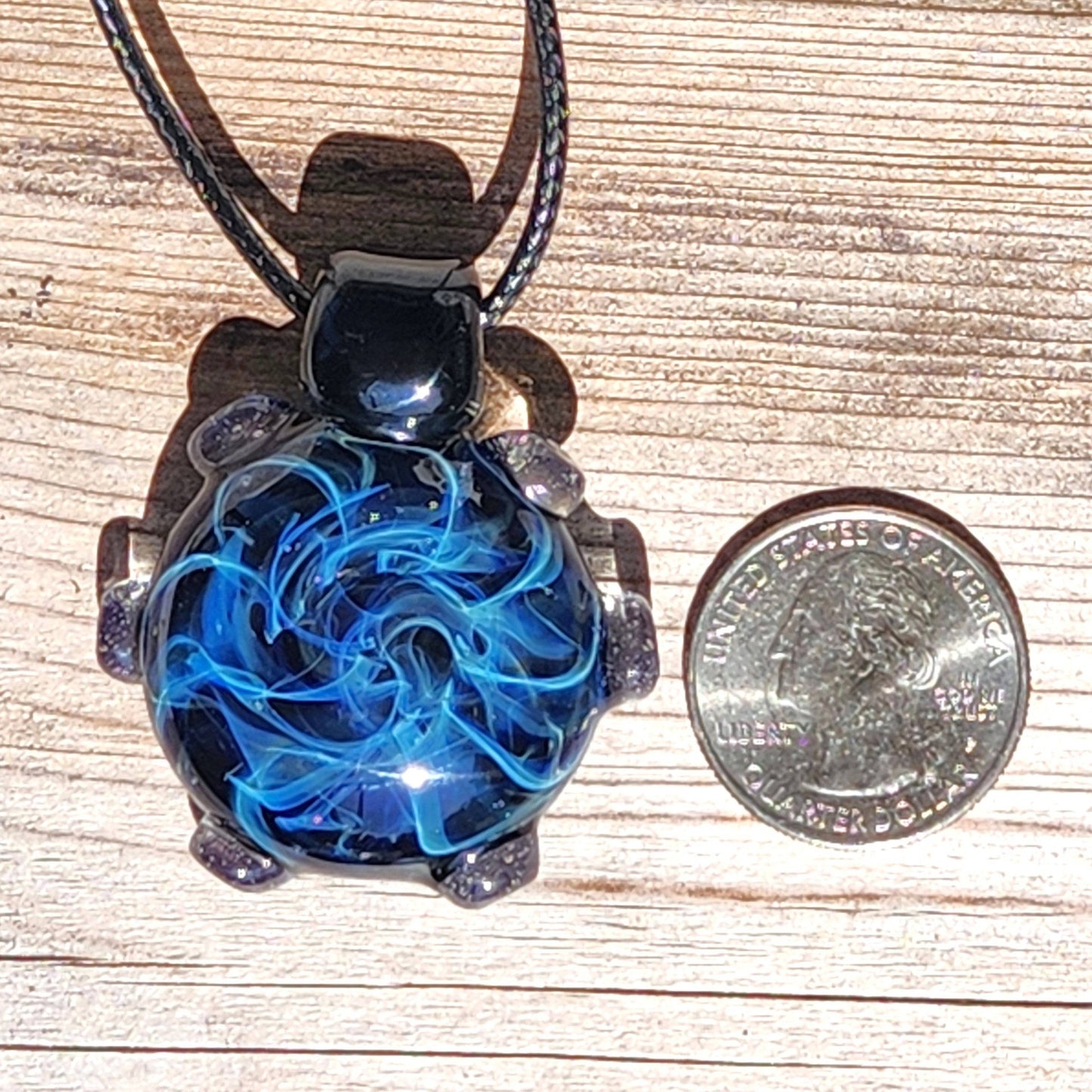 UV Glass Pendant Necklace, Galaxy Glass Pendant DragonFireGlass