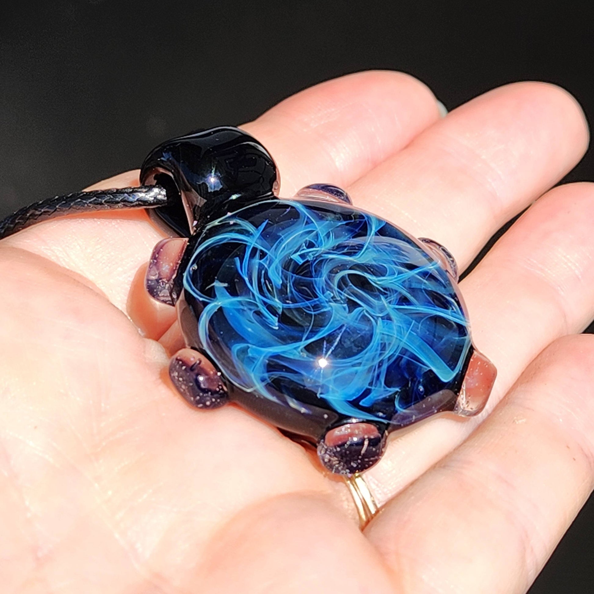 UV Glass Pendant Necklace, Galaxy Glass Pendant DragonFireGlass