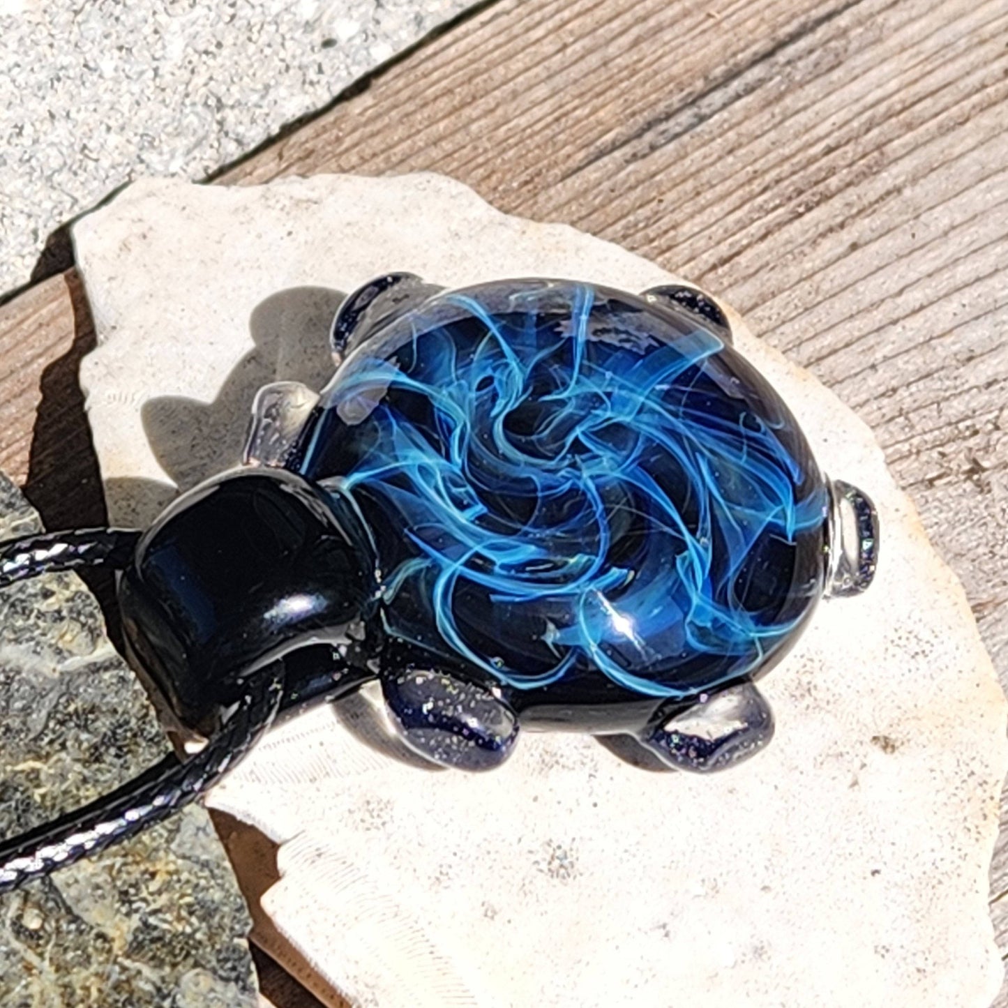 UV Glass Pendant Necklace, Galaxy Glass Pendant DragonFireGlass